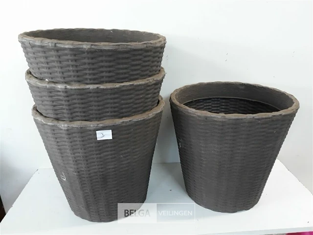 4 x bloempot rond h 35 cm d 35 cm - afbeelding 1 van  3