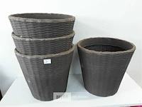 4 x bloempot rond h 35 cm d 35 cm
