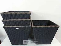 4 x bloempot vierkant 35 x 35 cm