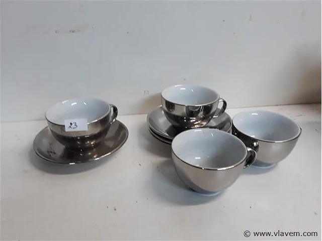 4 x cappuccino tas met onderbord - afbeelding 1 van  2
