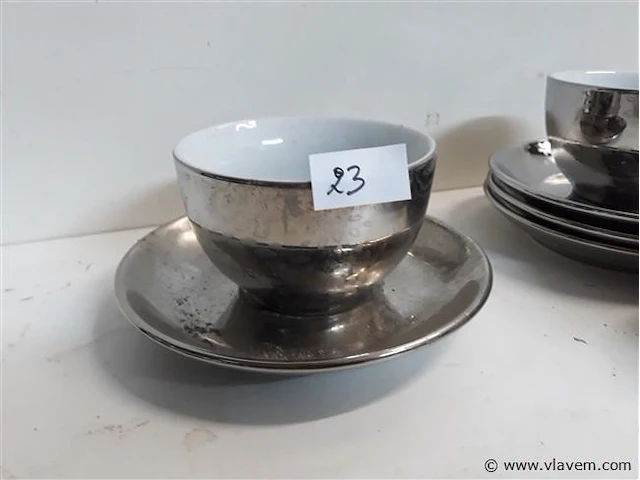 4 x cappuccino tas met onderbord - afbeelding 2 van  2