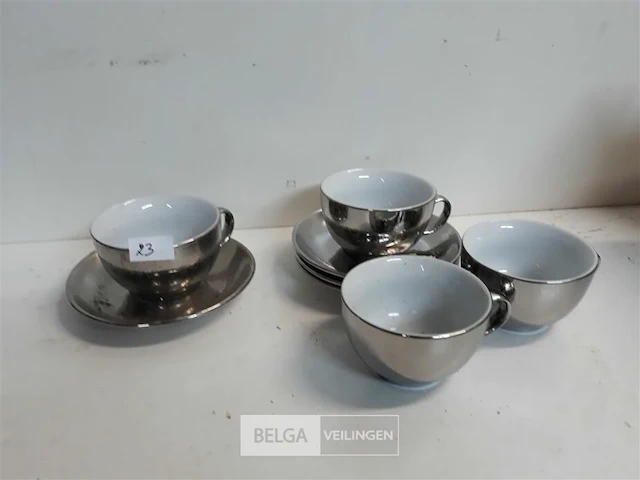 4 x cappuccino tas met onderbord - afbeelding 1 van  3