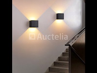 4 x cube black bidirectionele led wandlamp – 2x5w – 3500k neutraal wit – ip54 (sw-2312-2) - afbeelding 3 van  5