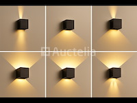 4 x cube black bidirectionele led wandlamp – 2x5w – 3500k neutraal wit – ip54 (sw-2312-2) - afbeelding 5 van  5