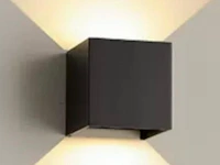 4 x cube black bidirectionele led wandlamp – 2x5w – 3500k neutraal wit – ip54 (sw-2312-2) - afbeelding 3 van  5