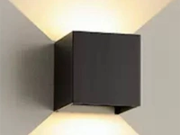 4 x cube black bidirectionele led wandlamp – 2x5w – 3500k neutraal wit – ip54 (sw-2312-2) - afbeelding 3 van  5