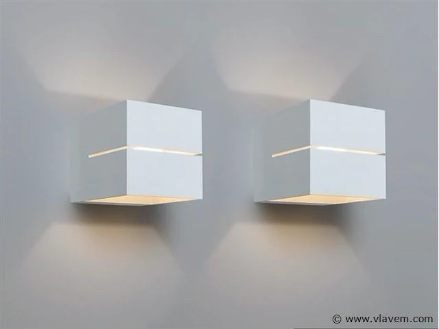 4 x cube split wand opbouw spot wit - afbeelding 1 van  7