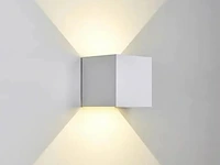 4 x cube wit bidirectionele led wandlamp – 2x5w – 3500k neutraal wit – ip54 (sw-2312-2) - afbeelding 2 van  5