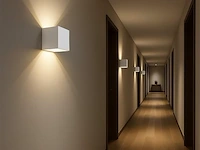 4 x cube wit bidirectionele led wandlamp – 2x5w – 3500k neutraal wit – ip54 (sw-2312-2) - afbeelding 1 van  5