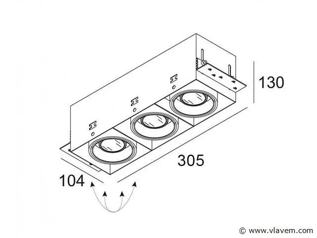 4 x deltalight minigrid in trimless 10 x 30 cm zwart - afbeelding 5 van  6