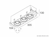 4 x deltalight minigrid in trimless 10 x 30 cm zwart - afbeelding 5 van  6