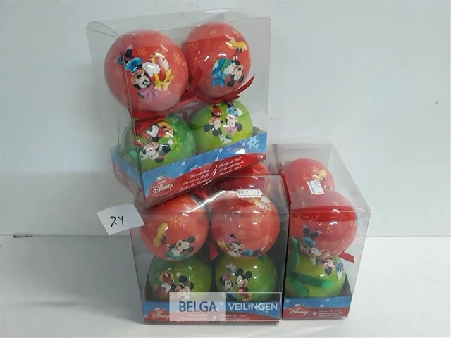 4 x disney kerstballen mickey en minnie mouse 4 stuks - afbeelding 1 van  3