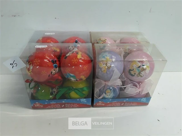 4 x disney kerstballen mix princess mickey en minnie mouse 4 stuks - afbeelding 1 van  3