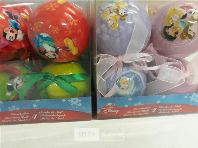 4 x disney kerstballen mix princess mickey en minnie mouse 4 stuks - afbeelding 3 van  3