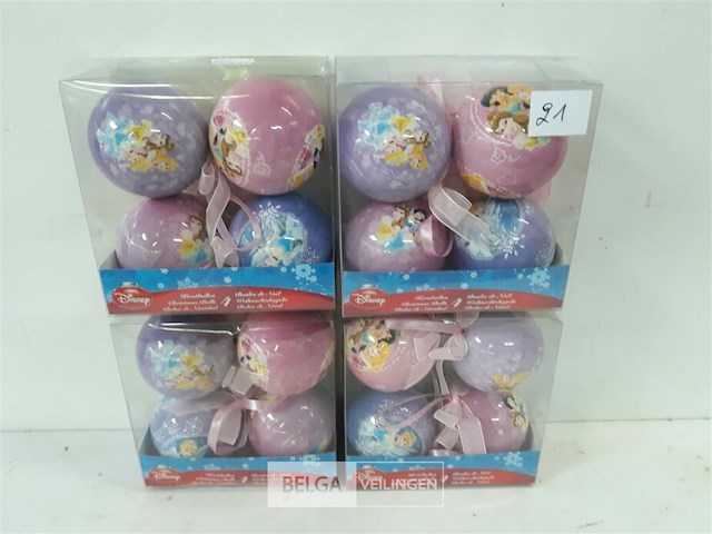 4 x disney kerstballen princess 4 stuks - afbeelding 1 van  3