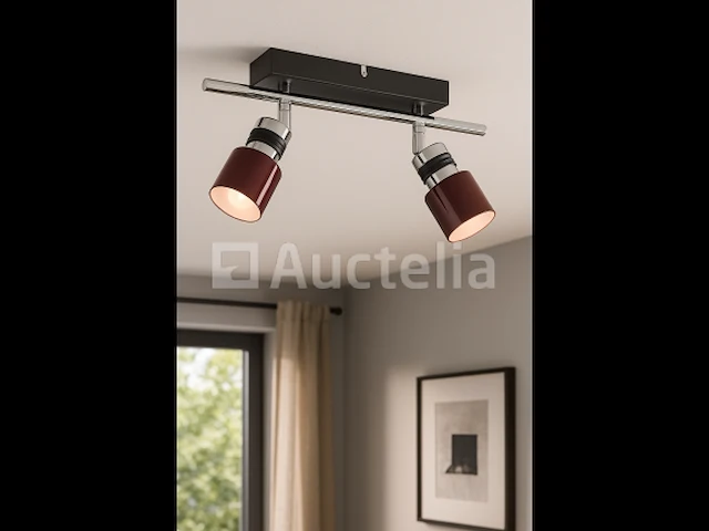4 x dubbele plafondspot – hl7152 – g9 – 2 x 40w max – rood - afbeelding 3 van  3