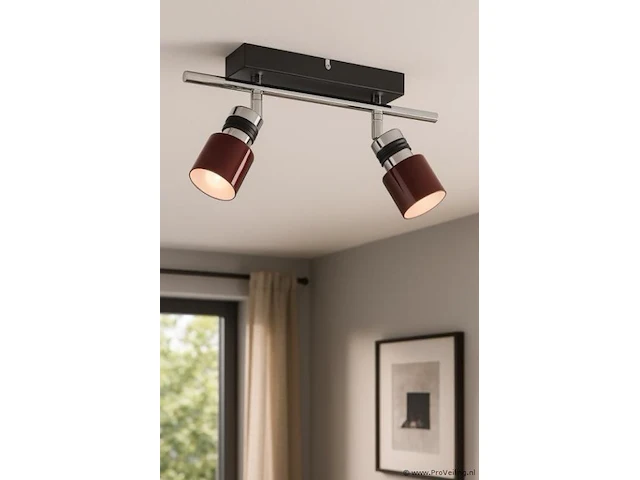 4 x dubbele plafondspot – hl7152 – g9 – 2 x 40w max – rood - afbeelding 1 van  3