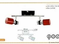 4 x dubbele plafondspot – hl7152 – g9 – 2 x 40w max – rood - afbeelding 3 van  3