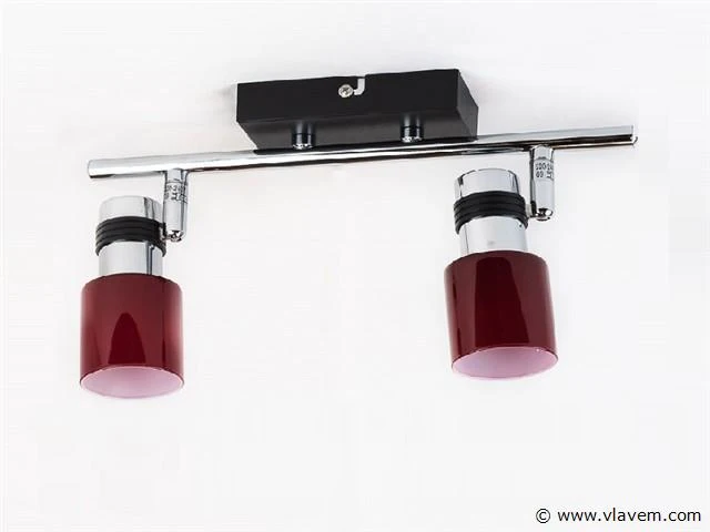 4 x dubbele plafondspot – hl7152 – g9 – 2 x 40w max – rood - afbeelding 2 van  3