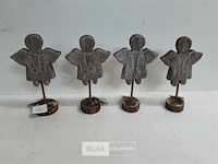 4 x engel hout op staander 20 cm - afbeelding 2 van  3