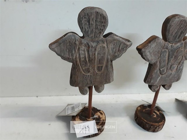 4 x engel hout op staander 20 cm - afbeelding 3 van  3