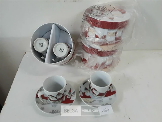 4 x espresso koffie set merry christmas - afbeelding 1 van  3