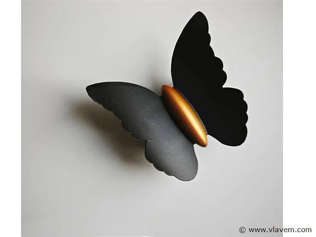 4 x farfala wandlamp zwart goud - afbeelding 7 van  7