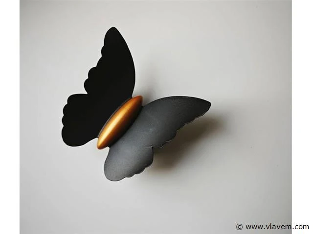 4 x farfala wandlamp zwart goud - afbeelding 1 van  8