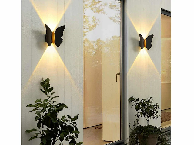 4 x farfala wandlamp zwart goud - afbeelding 5 van  8