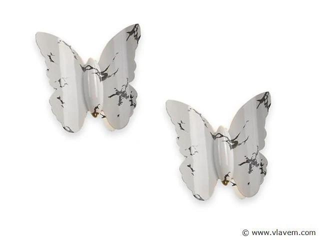 4 x farfala wandlamp zwart wit - afbeelding 1 van  8
