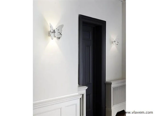 4 x farfala wandlamp zwart wit - afbeelding 2 van  8