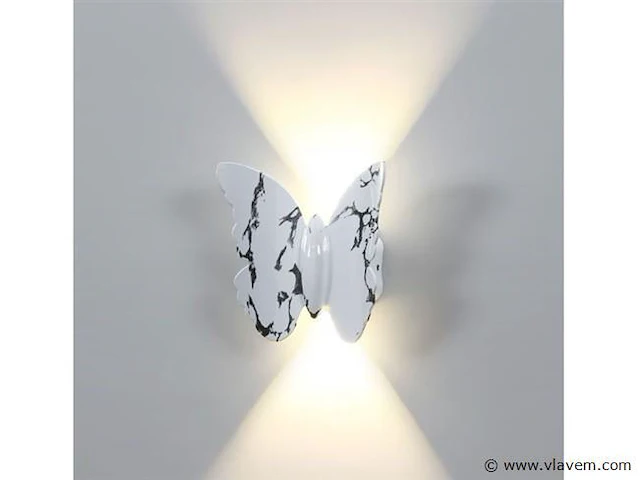4 x farfala wandlamp zwart wit - afbeelding 3 van  8