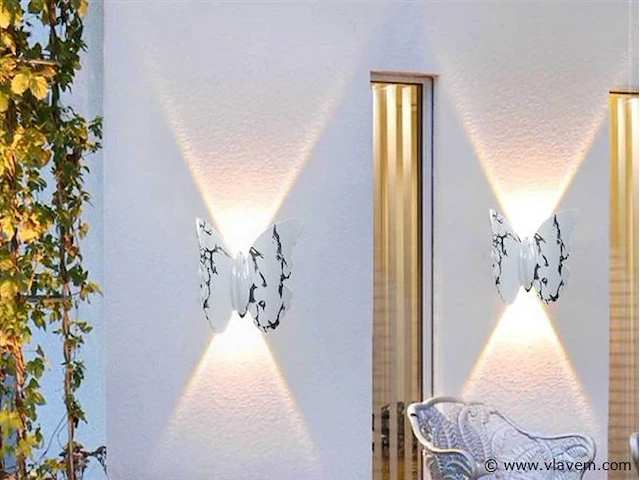 4 x farfala wandlamp zwart wit - afbeelding 5 van  8