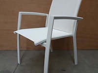 4 x garden prestige alu stapelstoel calvin white - afbeelding 1 van  4