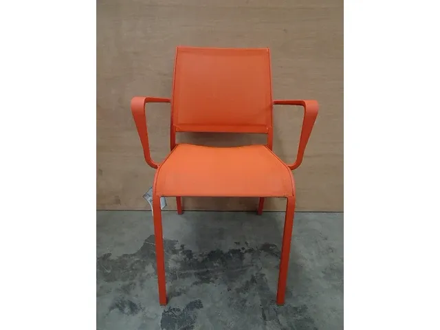 4 x garden prestige alu stapelstoel nice orange mat - afbeelding 2 van  3
