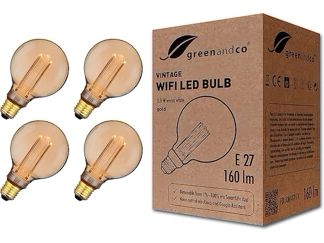 4 x greenandco® smart wifi led-lamp met app - afbeelding 1 van  3