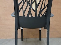 4 x grosfillex vegetal stapelstoel met armleuning antraciet - afbeelding 3 van  4