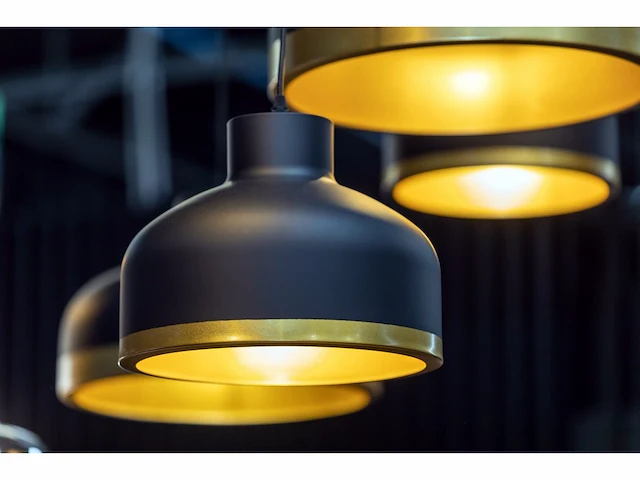 4 x gt gold hanglamp modern design zwart - afbeelding 1 van  6