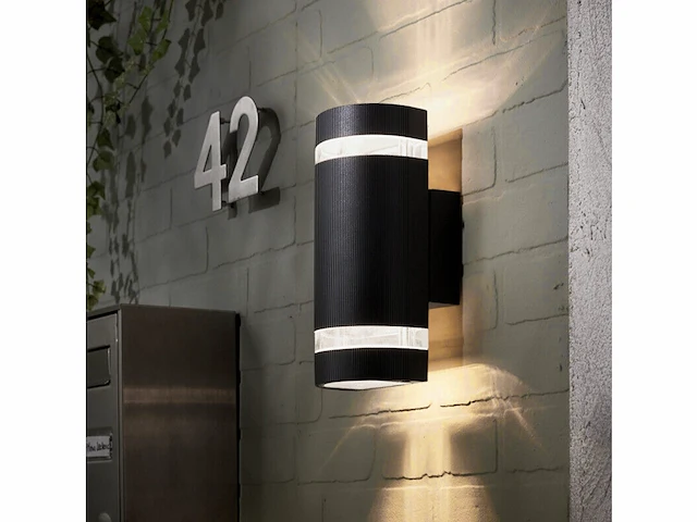4 x gt silvana gevel lamp zwart - afbeelding 7 van  8
