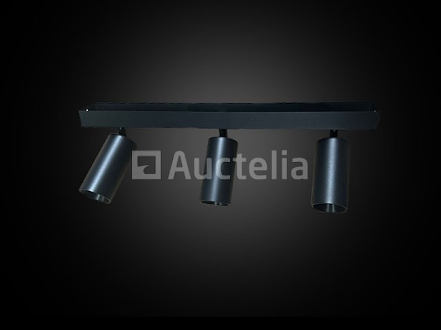 4 x gu10 opbouwarmatuur – 3 draaibare spots – zwart – aluminium – draaibaar 350°/70° – ip20 - afbeelding 1 van  5