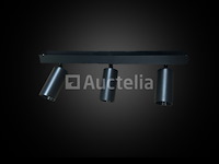 4 x gu10 opbouwarmatuur – 3 draaibare spots – zwart – aluminium – draaibaar 350°/70° – ip20 - afbeelding 1 van  5