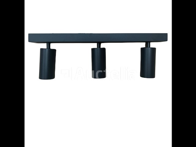 4 x gu10 opbouwarmatuur – 3 draaibare spots – zwart – aluminium – draaibaar 350°/70° – ip20 - afbeelding 4 van  5