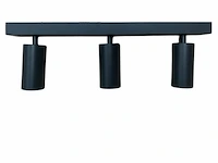 4 x gu10 opbouwarmatuur – 3 draaibare spots – zwart – aluminium – draaibaar 350°/70° – ip20 - afbeelding 2 van  5