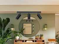 4 x gu10 opbouwarmatuur – 3 draaibare spots – zwart – aluminium – draaibaar 350°/70° – ip20 - afbeelding 1 van  5