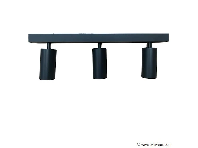 4 x gu10 opbouwarmatuur – 3 draaibare spots – zwart – aluminium – draaibaar 350°/70° – ip20 - afbeelding 2 van  5