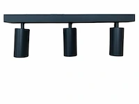 4 x gu10 opbouwarmatuur – 3 draaibare spots – zwart – aluminium – draaibaar 350°/70° – ip20 - afbeelding 2 van  5