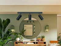4 x gu10 opbouwarmatuur – 3 draaibare spots – zwart – aluminium – draaibaar 350°/70° – ip20 - afbeelding 2 van  6