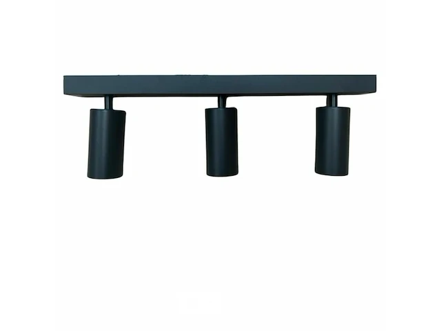 4 x gu10 opbouwarmatuur – 3 draaibare spots – zwart – aluminium – draaibaar 350°/70° – ip20 - afbeelding 3 van  6