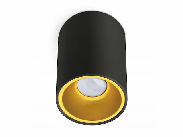 4 x gu10 opbouwspot armatuur cilinder zand goud en zwart - afbeelding 4 van  4