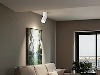4 x gu10 opbouwspot armatuur cilinder zand wit draaibaar - afbeelding 3 van  6